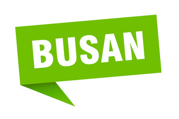 Busan sticker. Green Busan signpost pointer sign