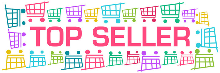 Top Seller Colorful Shopping Carts With Text Horizontal 