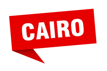 Cairo sticker. Red Cairo signpost pointer sign
