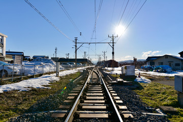 Naklejka premium 田舎の線路