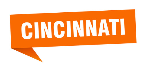 Cincinnati sticker. Orange Cincinnati signpost pointer sign
