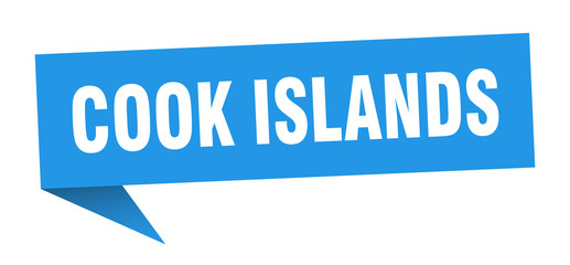 Cook Islands sticker. Blue Cook Islands signpost pointer sign