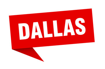 Dallas sticker. Red Dallas signpost pointer sign