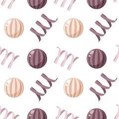 Seamless patterns on a white background in a flat style with elements of candy and candy ball. Texture for web page, greeting cards, posters and banners. Prints on fabric and paper.