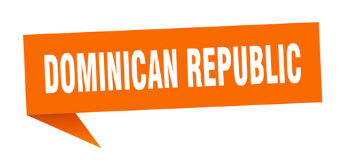 Dominican Republic sticker. Orange Dominican Republic signpost pointer sign