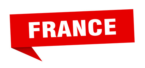 France sticker. Red France signpost pointer sign