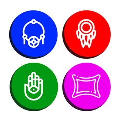 Set of amulet icons such as Amulet, Dreamcatcher, Hamsa, Rune , amulet