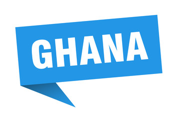 Ghana sticker. Blue Ghana signpost pointer sign