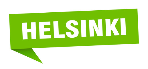 Helsinki sticker. Green Helsinki signpost pointer sign