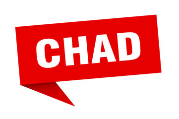 Chad sticker. Red Chad signpost pointer sign