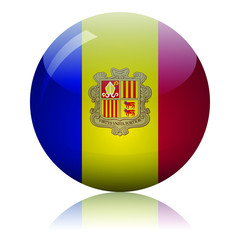 Andorran flag glass icon vector illustration