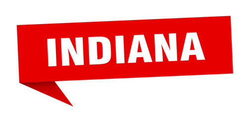 Indiana sticker. Red Indiana signpost pointer sign