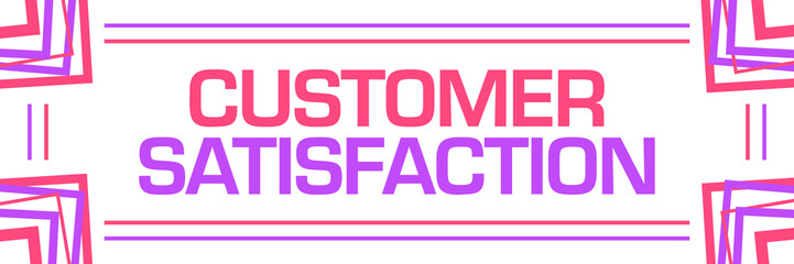 Customer Satisfaction Pink Purple Random Borders Horizontal 