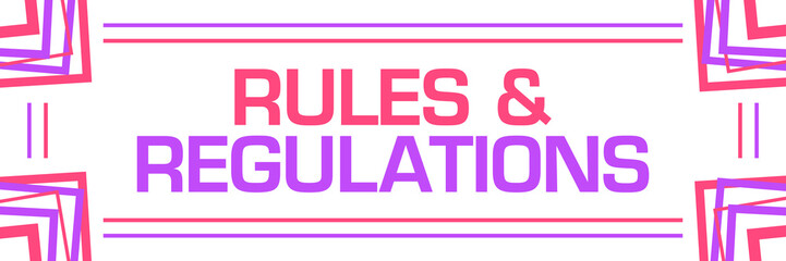 Rules And Regulations Pink Purple Random Borders Horizontal 