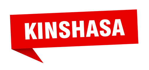 Kinshasa sticker. Red Kinshasa signpost pointer sign