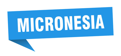 Micronesia sticker. Blue Micronesia signpost pointer sign