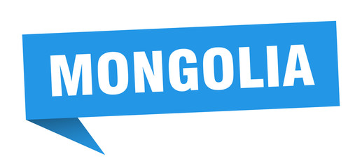 Mongolia sticker. Blue Mongolia signpost pointer sign