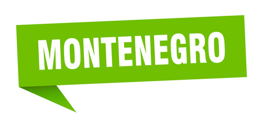 Montenegro sticker. Green Montenegro signpost pointer sign