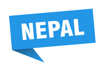 Nepal sticker. Blue Nepal signpost pointer sign