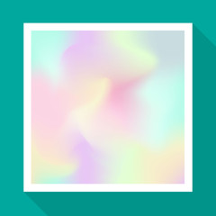 Holographic gradient abstract background in pastel and neon color design. Vector illustration. Isolated