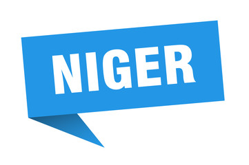 Niger sticker. Blue Niger signpost pointer sign