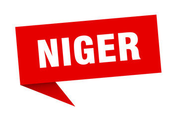 Niger sticker. Red Niger signpost pointer sign