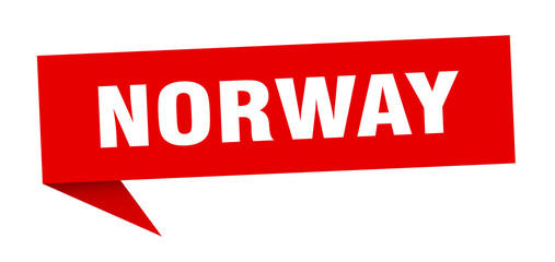 Norway sticker. Red Norway signpost pointer sign