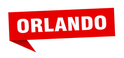 Orlando sticker. Red Orlando signpost pointer sign