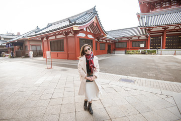 Beautiful woman tourist in Tokyo, Japan