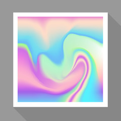 Holographic gradient abstract background in pastel and neon color design. Vector illustration. Isolated
