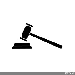 Gavel law icon vector logo template
