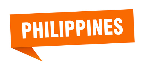 Philippines sticker. Orange Philippines signpost pointer sign