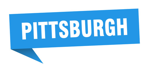 Pittsburgh sticker. Blue Pittsburgh signpost pointer sign