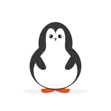 Cute cartoon penguin for Merry Christmas and New Year’s celebration vector illustration.