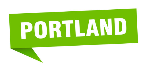 Portland sticker. Green Portland signpost pointer sign