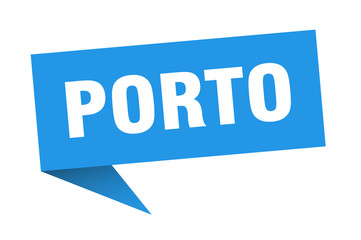 Porto sticker. Blue Porto signpost pointer sign