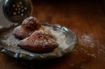 homemade chocolate madeleine cakes.