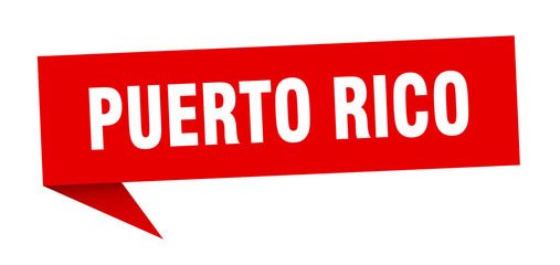 Puerto Rico sticker. Red Puerto Rico signpost pointer sign