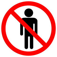 Prohibit People Allowed,Do Not Enter,No Man Entry Symbol Sign,Vector Illustration, Isolate On White Background, Label. EPS10