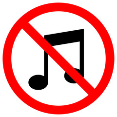 No Music Sign,Vector Illustration, Isolate On White Background Label. EPS10