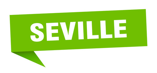 Seville sticker. Green Seville signpost pointer sign