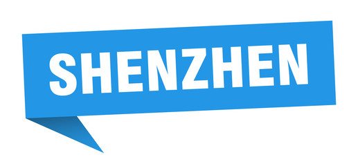 Shenzhen sticker. Blue Shenzhen signpost pointer sign