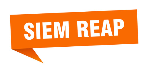 Siem Reap sticker. Orange Siem Reap signpost pointer sign