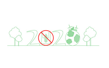 No Plastic Bag Concept, save world, protect palnet hand drawn design No more plastic vector.