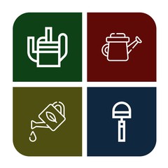 Set of cultivate icons such as Watering can, Hoe , cultivate