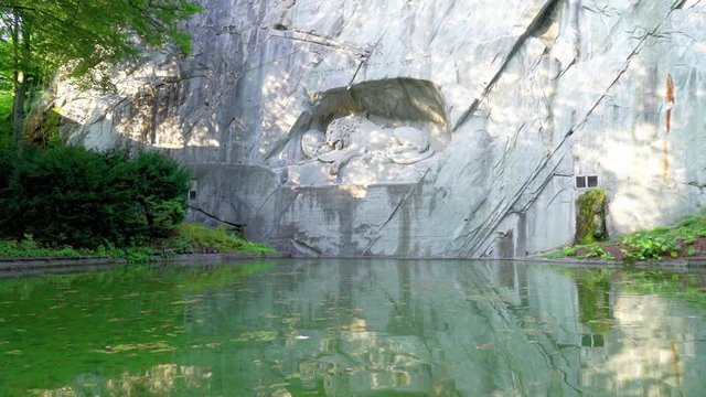 dying lion monument, landmark in Lucerne (Luzern) Switzerland