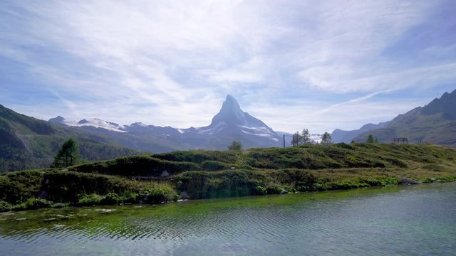 Matterhorn with Leisee Lake in Zermatt, Switzerland