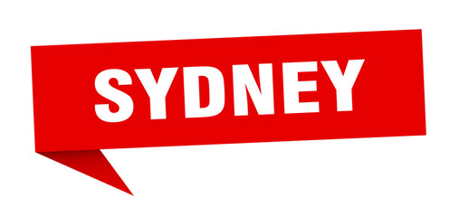 Sydney sticker. Red Sydney signpost pointer sign