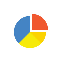 Pie Chart Vector Flat Illustration. Pixel perfect Icon Style.