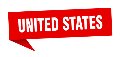 United States sticker. Red United States signpost pointer sign